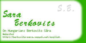 sara berkovits business card